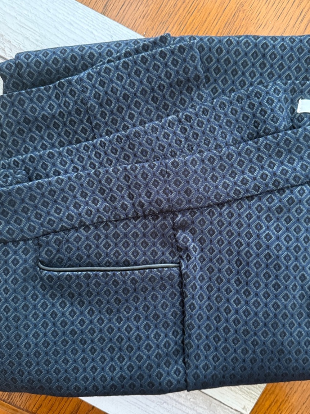 89th & Madison Navy Geometric Ankle Pants